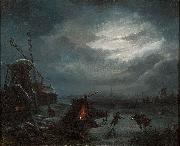 Jan Baptiste Vanmour Nocturnal View of the Ice painting